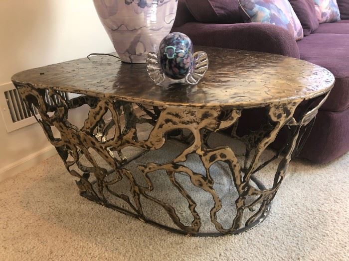 Silas Seandel Bronze Filigree Side Table