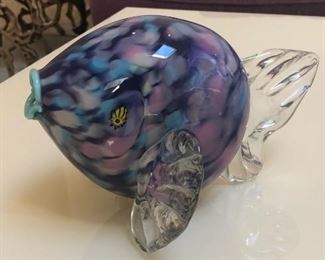 Signed Art Glass Fish