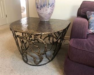 Silas Seandel Bronze Filigree Side Table