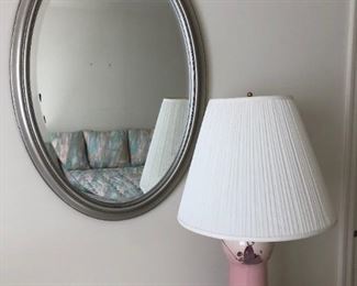 Mirror, Pair of Lamps