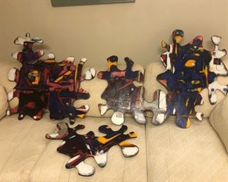 Large Puzzle Piece Wall Art - Signed