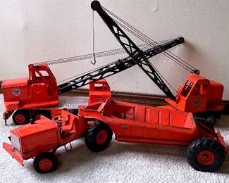 Vintage toy crane trucks