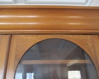 1800's secretary desk, drop down desk, bookcase, cubby holes, inlaid detail wood, excellent items, antique furniture