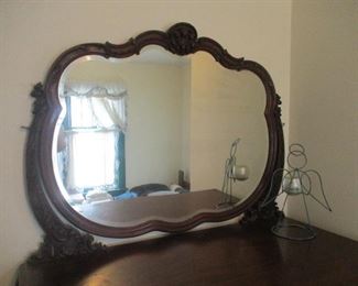 mirror on antique dresser