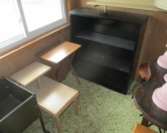 tables and bookcase