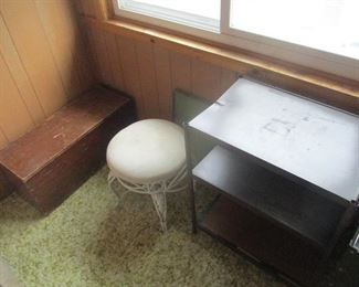 stool and cabinets