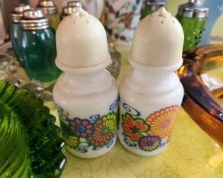 Mid Century Milk Glass S&P Shakers