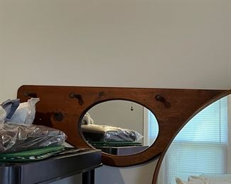 Wall coat rack with mirror