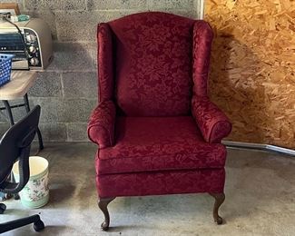 Burgundy Wing Back Chairs (2)