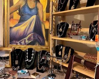 A full costume jewelry room