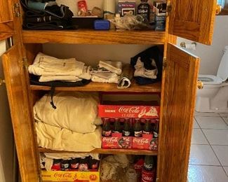 Coke stuff even-in the linen cabinet