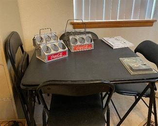 Card table and chairs, Coke Carriers 