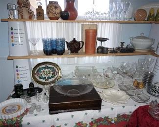Pottery, glassware, serving pieces and more