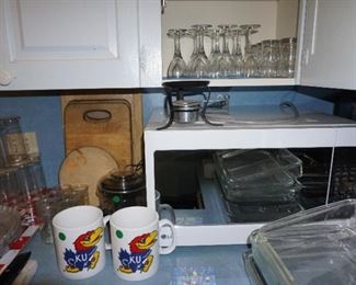 stemware, KC mugs, microwave