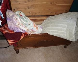 cedar chest, blankets