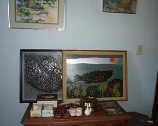 small cabinet, artwork