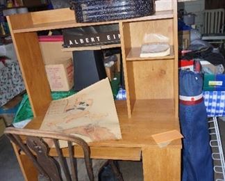small desk, chair