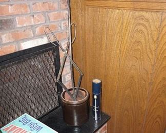 fireplace tool, crock