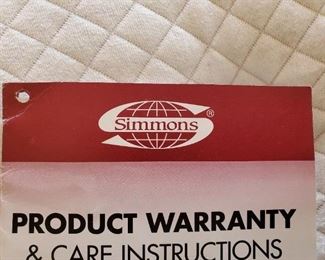Simmons king size mattress