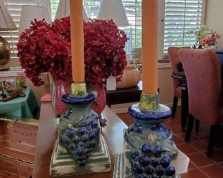Grape candle holders
9 inches high
20 inches with candle