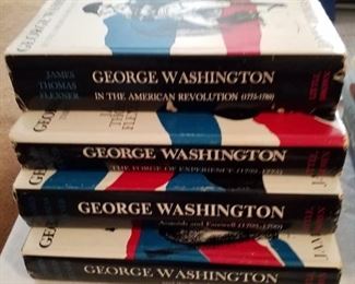 Four volumes on George Washington by James Thomas Flexner. First editions. Used, good condition. Set: $300