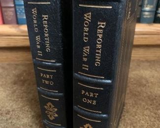 Reporting World War II, Parts 1 and 2. The Library of America special edition, 1995. Leather bound in green, gold  embossed cover and gilt page edges. Fine condition, like new. $125