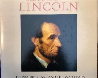 Abraham Lincoln by Carl Sandburg, Reader's Digest, 1970, Illustrated Edition fine/very good condition with dust jacket.  640 pages with index. Hardcover with burgundy leather-like spine and green boards with gold lettering. $75