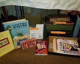 Stamps, stamp books, used stamps and new stamps