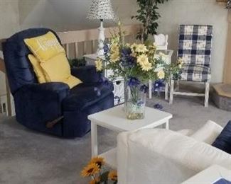 Accent tables, table lamps, faux botanicals