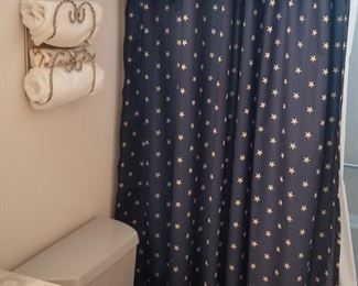 Toilets and shower curtains