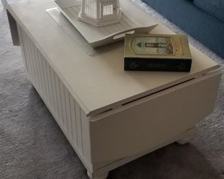 White coffee table with storage