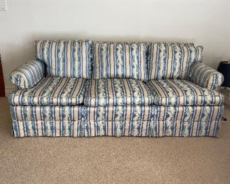 Silk sofa - blue with yellow stripes