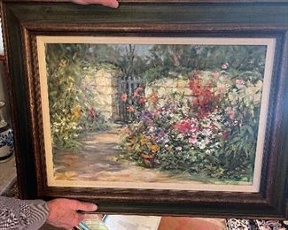 The garden gate painting is by Emile Louis August’s Chevalier-Milo