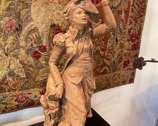 sculpture of a woman terra cotta 