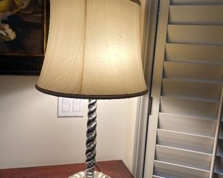 Barley twist silver plate lamp