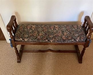 French Provincial Walnut Bench