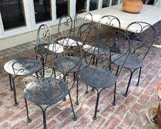 8 cage chairs - iron