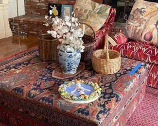 Della Robia, baskets, Chinese vase - (the ottoman, chairs and rug are not for sale) 