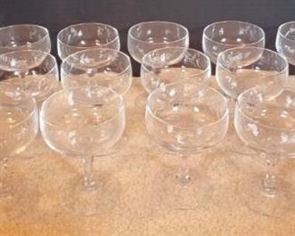 18 TIMELESS Shallow Clear CHAMPAGNE COUPE Glasses 