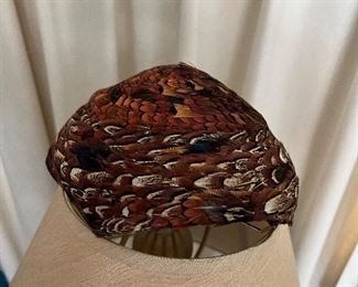 Vintage hat made from pheasant feathers