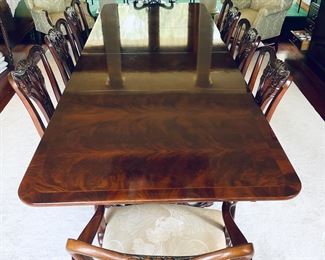 Mt Airy Furniture Dining Table w/8 Chairs and 2 Leaves