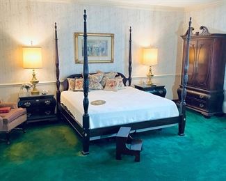 Century Furniture Claridge Collection Mahogany King 4 Poster Bed 