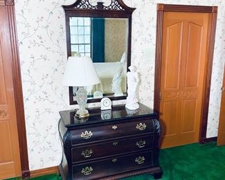 Century Furniture Claridge Collection Mahogany Bombay Chest with Mirror