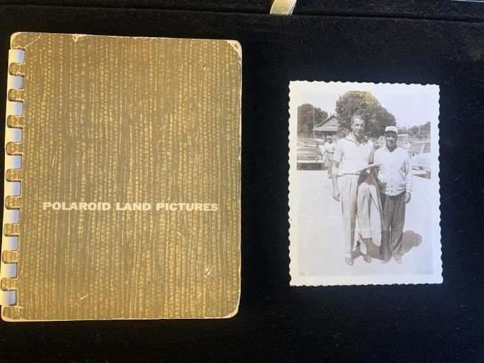 55 - 1955 New York Yankees Polaroid Land Picture Album 1955 New York Yankees Polaroid Land Picture Album. 16 photos, 3.25" x 4.25", includes two Joe DiMaggio photos, one he signed on the reverse. Includes baseball legends: Mickey Mantle, Billy Martin, Yogi Berra, Whitey Ford, Elston Howard, Casey Stengel, Hank Bauer, Phil Rizzuto and six others.
