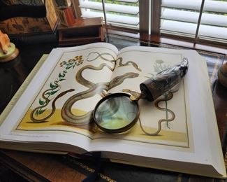 Cabinet of Natural Curiosities Coffee Table  Book and Magnifying Glass