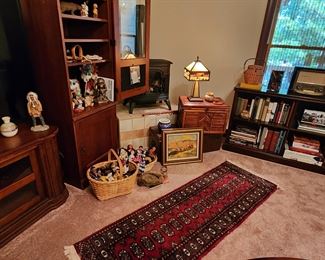 Hand Knotted Runner and Bookcase