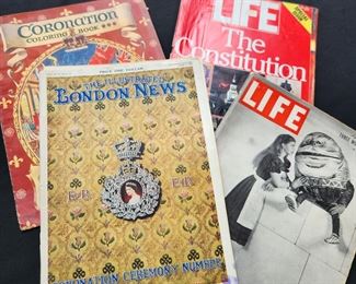 Vintage Life Magazines and London  News Coronation Issue