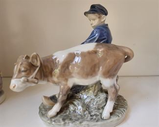 Vintage Royal Copenhagen figure--"Boy with Cow"