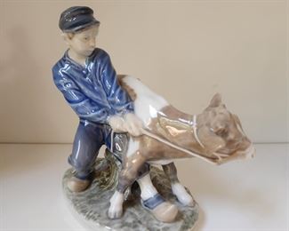 Vintage Royal Copenhagen figure--"Boy with Cow"