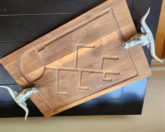 Steer Handle Wooden Tray